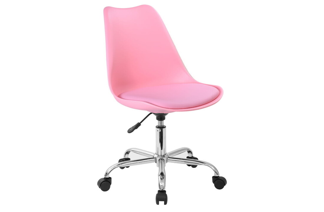 Ergonomische bureaustoel roze - Hoogte verstelbaar, Verchroomd metaal