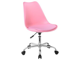 Ergonomische bureaustoel roze - Hoogte verstelbaar, Verchroomd metaal