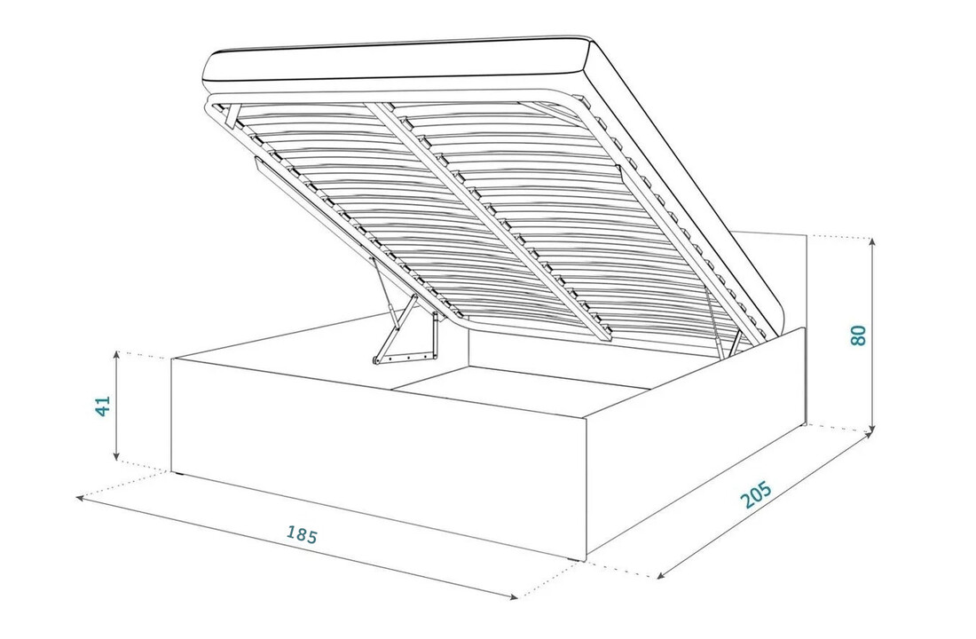 Bed met opbergruimte wit 180x200 cm | Lits-jumeaux | Grenenhout