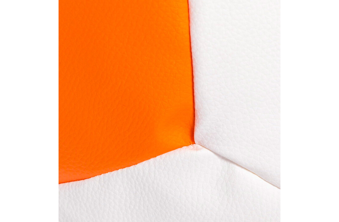 Voetbal zitzak - Ø 55 cm - Oranje/Wit Eco-leer
