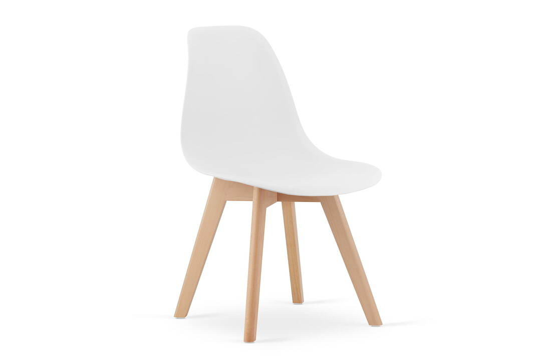 Eetkamerstoelen wit - Set van 4, Scandinavisch, Beukenhout/Polypropyleen