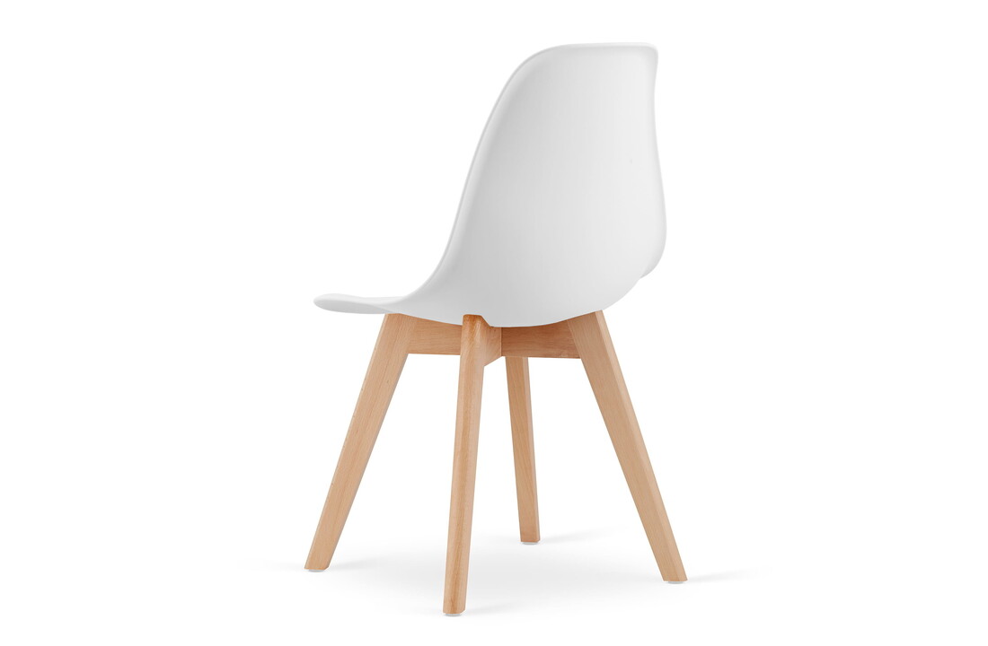 Eetkamerstoelen wit - Set van 4, Scandinavisch, Beukenhout/Polypropyleen