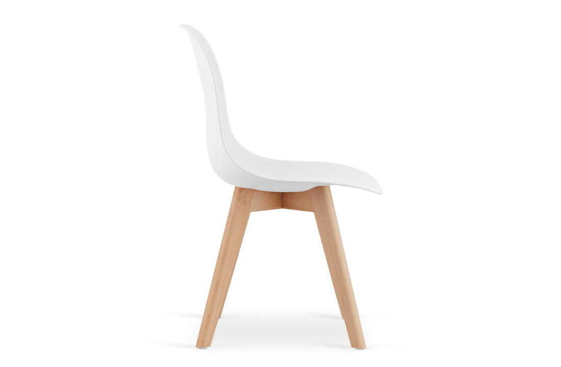 Eetkamerstoelen wit - Set van 4, Scandinavisch, Beukenhout/Polypropyleen