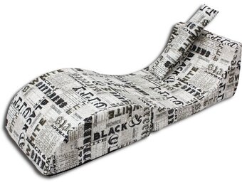 Zitzak fauteuil Gazelle wit/zwart | Opvouwbaar & Comfortabel (150x60x40cm)