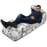 Zitzak fauteuil Gazelle wit/zwart | Opvouwbaar & Comfortabel (150x60x40cm)