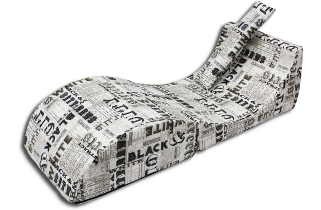 Relax stoel zitzak Gazelle Wit/Zwart 150x60x40cm Katoen