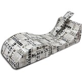 Relax stoel zitzak Gazelle Wit/Zwart 150x60x40cm Katoen