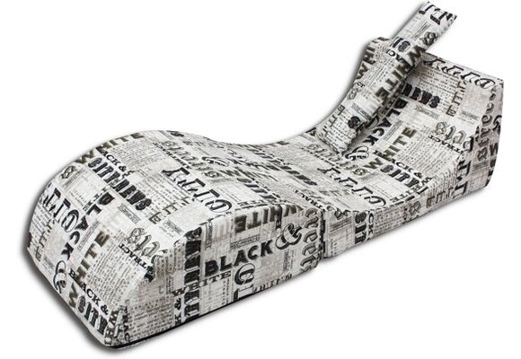 Relax stoel zitzak Gazelle Wit/Zwart 150x60x40cm Katoen