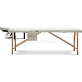 Massagetafel opklapbaar: Houten XXL 223x70cm Crème ECO-leer