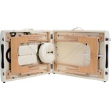 Houten massagetafel verstelbaar - XXL, Crème, 223cm lang, Hoogte verstelbaar