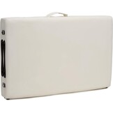 Massagetafel kunstleer creme - Houten XXL, 223 cm, verstelbaar, ECO-leer