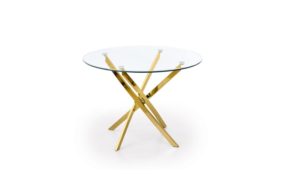 Ronde eettafel goud | 100 cm | Glas & Metaal | Modern