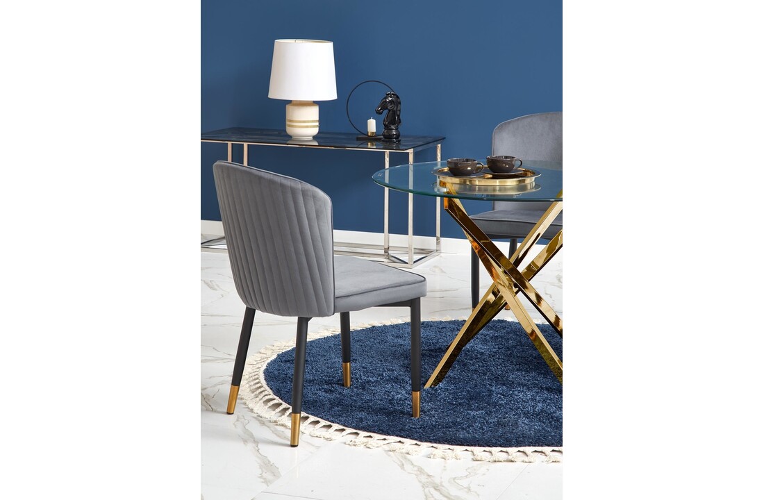 Ronde eettafel goud | 100 cm | Glas & Metaal | Modern