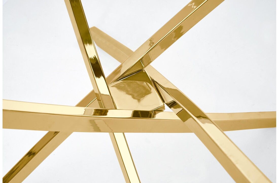 Design eettafel goud rond 100cm glas metaal