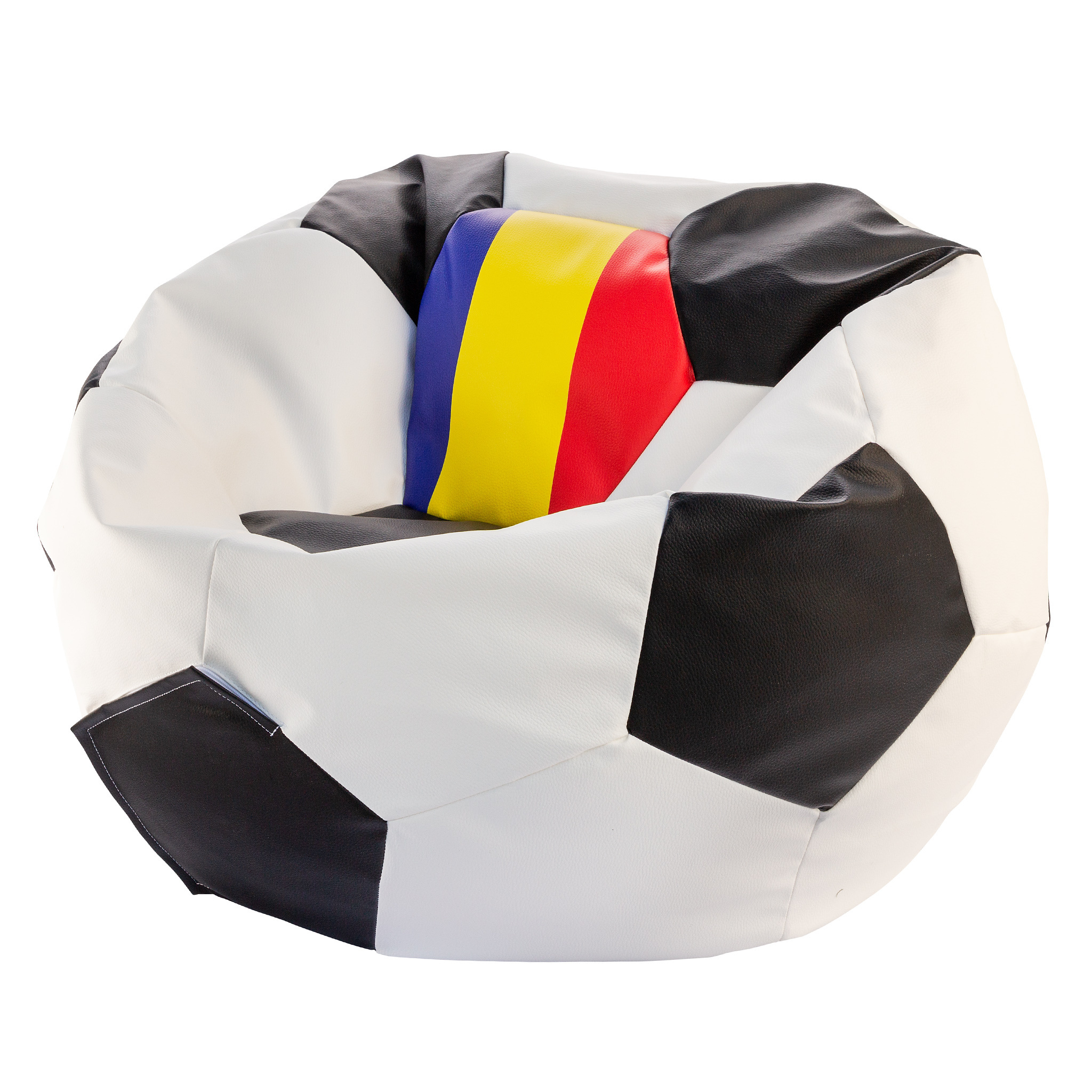 Zitzak voetbal EURO 2024 - Roemenië - Ø 90 cm - Eco-leer - Blauw/Geel/Rood