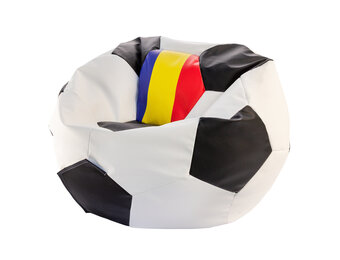 Grote voetbal zitzak Roemenië EURO 2024 - Ø 90cm, Eco-leer