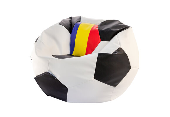 Grote voetbal zitzak Roemenië EURO 2024 - Ø 90cm, Eco-leer