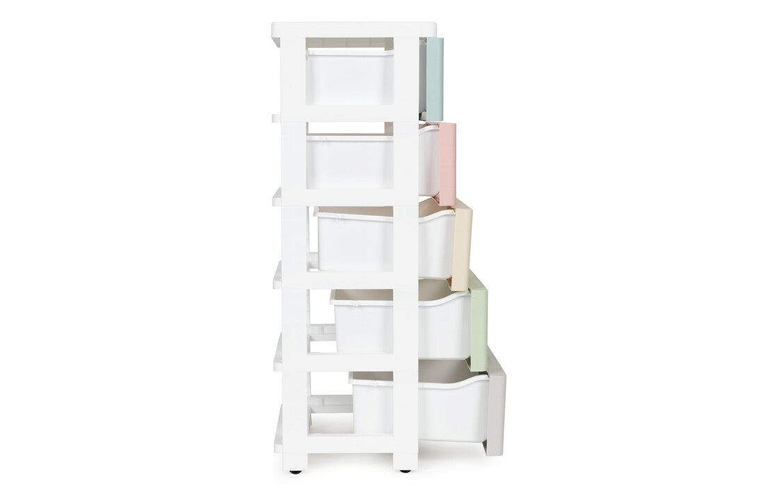 Ladekast 5 lades - Pastel, Kunststof, 75x27x39cm