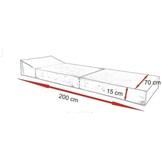 Slaapbank grijs - Opvouwbaar matras 70x200x15cm met kussens