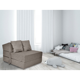 Slaapbank grijs - Opvouwbaar matras 70x200x15cm met kussens