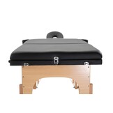 Draagbare massagetafel - 185x70cm Zwart Houten Frame