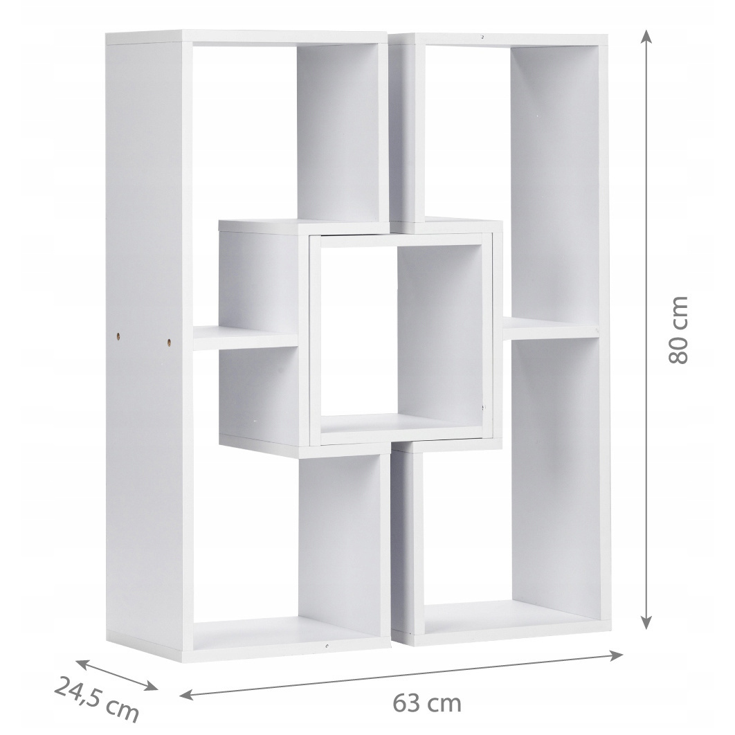 Witte wandkast: Modulair, 63x25x80 cm, Gelamineerd MDF