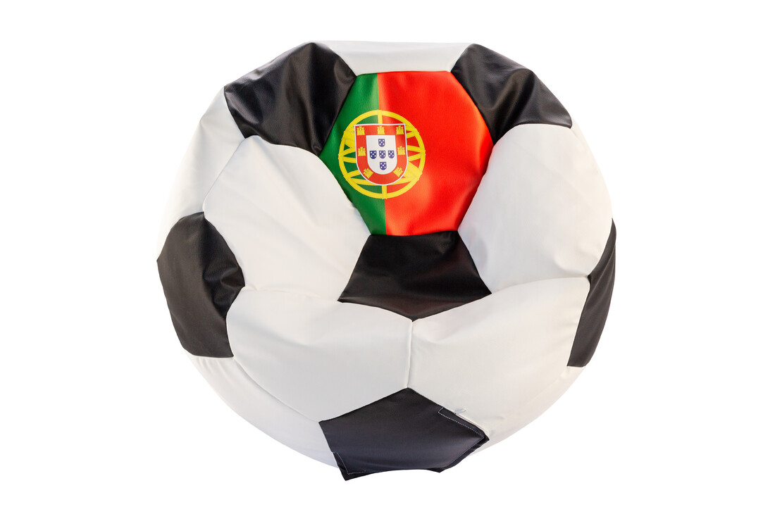 Voetbal stoel kinderen - Portugal zitzak L, Ø 90 cm, eco-leer