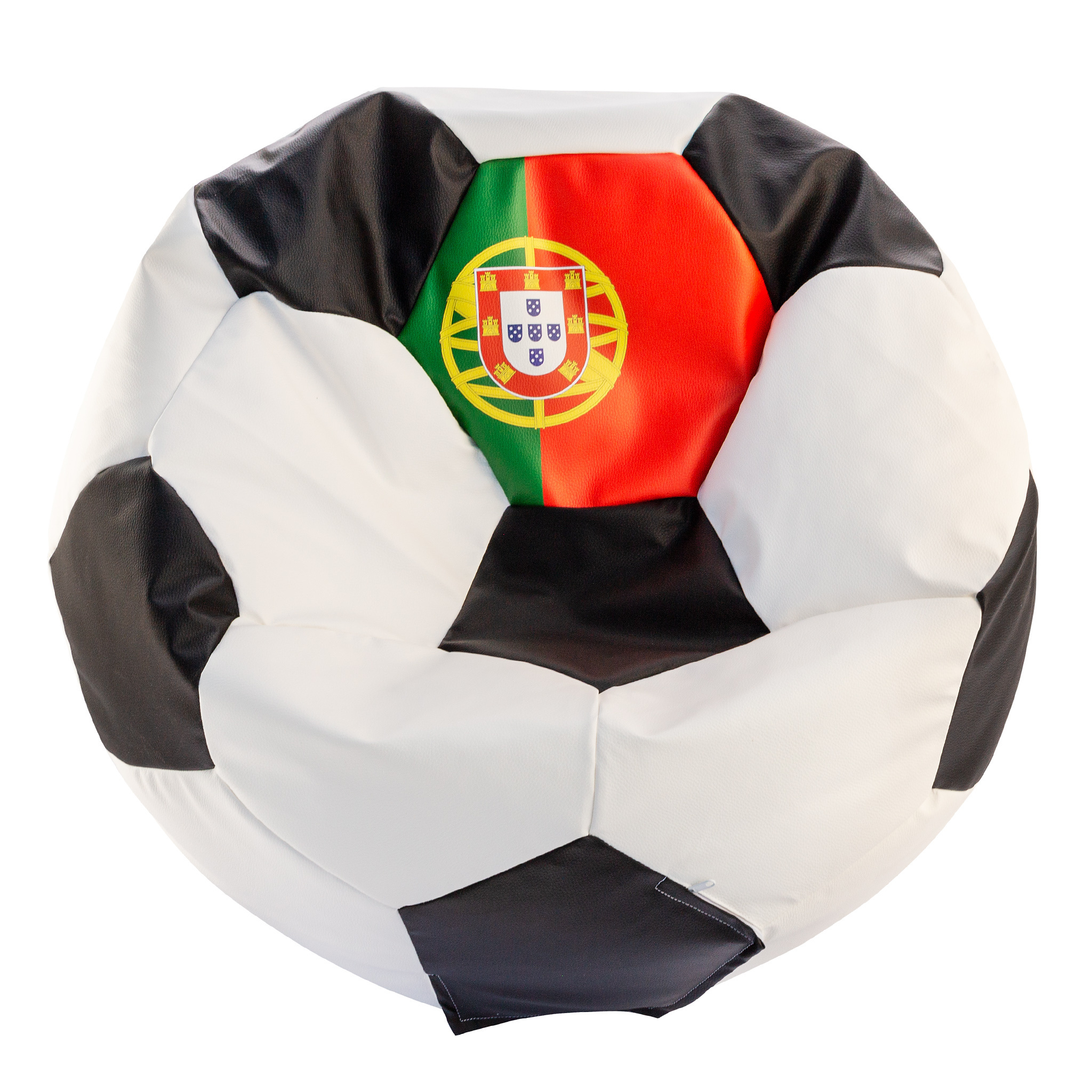 Voetbal stoel kinderen - Portugal zitzak L, Ø 90 cm, eco-leer