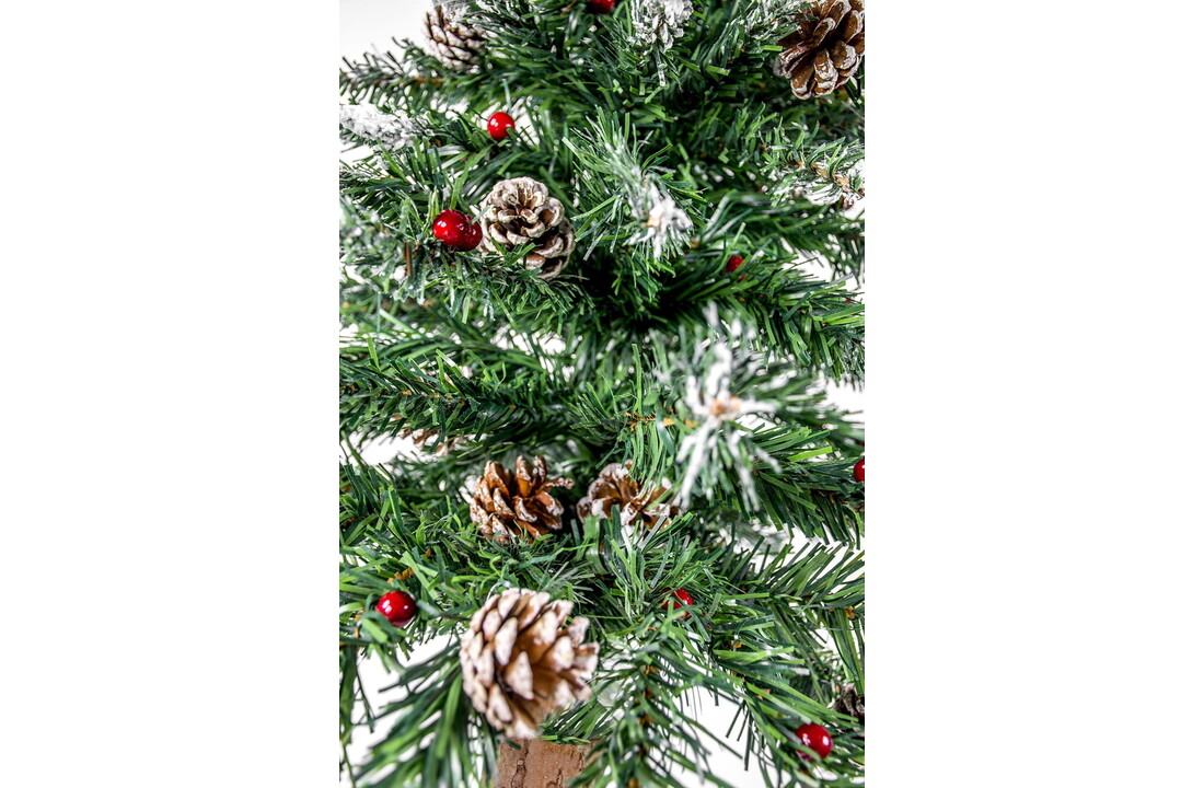 Kerstboom met dennenappels 220cm - Groen Hout & PVC
