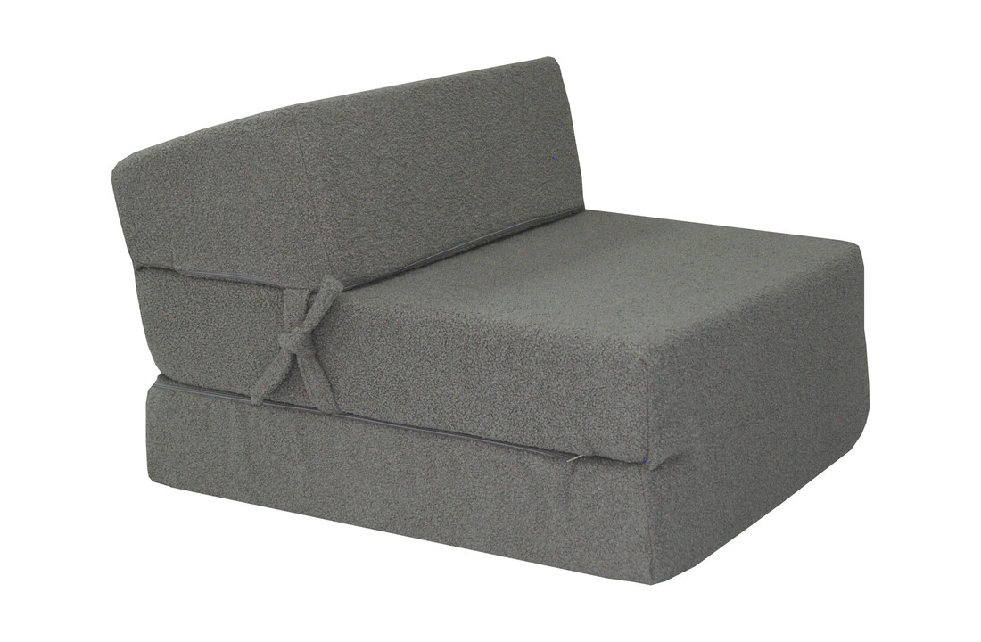 Vouwmatras 200x70x15cm grijs bouclé - Logeermatras