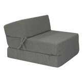 Grijze Poef Stoel - Multifunctioneel Opvouwbaar Matras 200x70cm, Bouclé