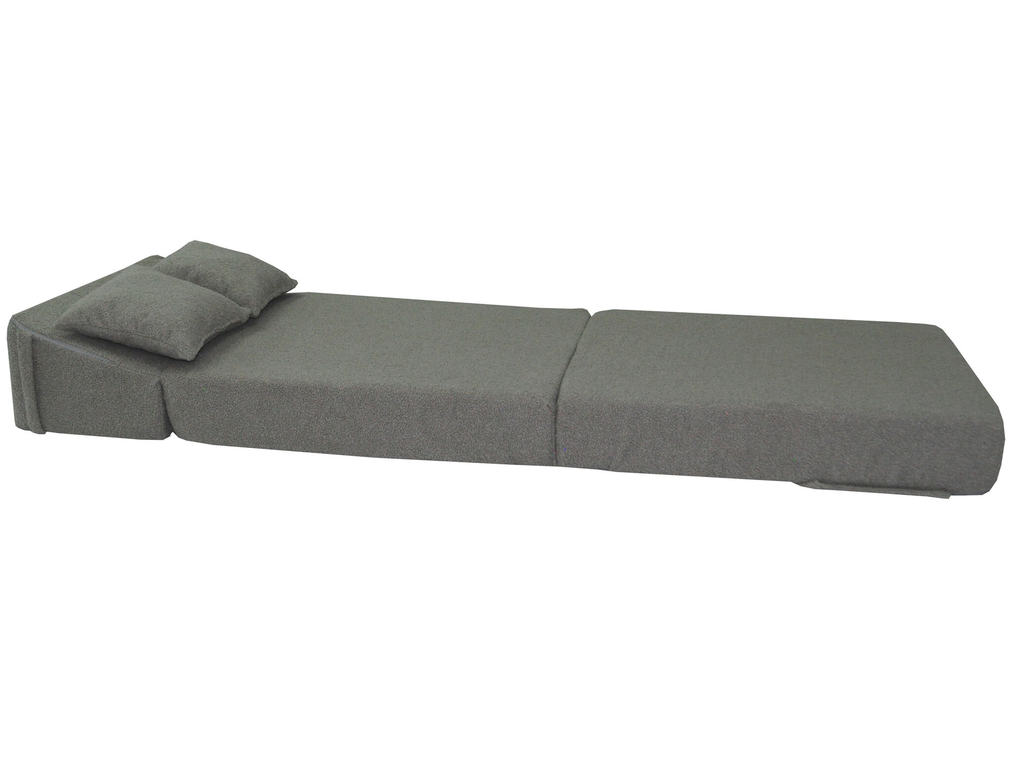 Grijze Poef Stoel - Multifunctioneel Opvouwbaar Matras 200x70cm, Bouclé