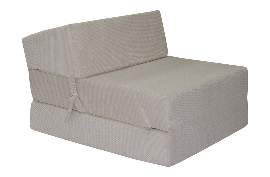 Slaapstoel matras - 200x70x15cm - Creme - PUR-schuim
