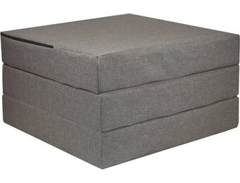 Camping matras opvouwbaar - 195x65x10 cm grijs foam