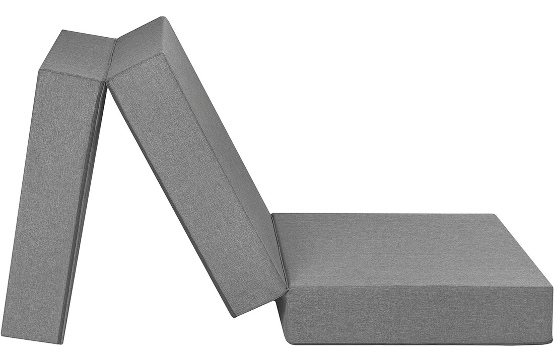 Camping matras opvouwbaar - 195x65x10 cm grijs foam