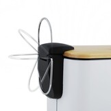 Pedaalemmer badkamer wit | 5L | Staal & Bamboe | Modern Mat