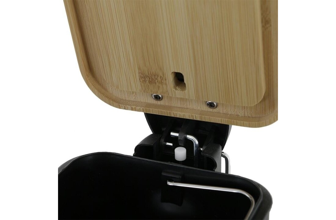 Pedaalemmer badkamer wit | 5L | Staal & Bamboe | Modern Mat