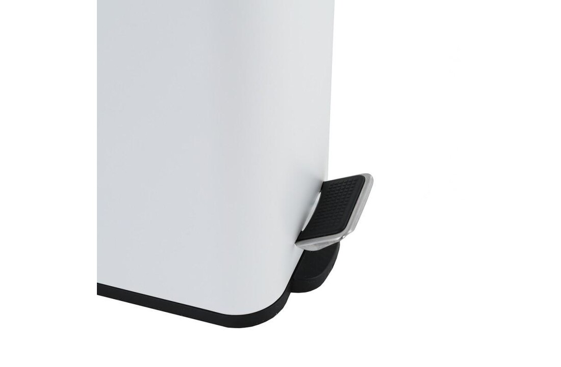 Pedaalemmer badkamer wit | 5L | Staal & Bamboe | Modern Mat