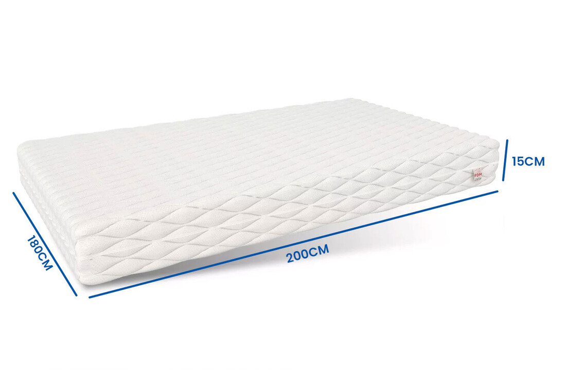 Matras 7 zones 180x200cm HR Schuim Wit