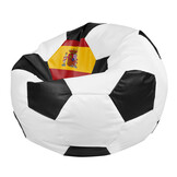 Zitzak kinderen voetbal Spanje | Ø 90 cm | Eco-leer | Geel/Rood