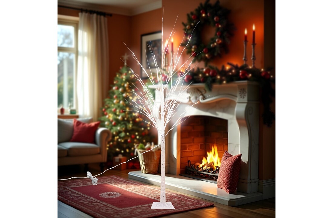 Lantaarnboom 150 cm Wit Kunstboom met 120 Koud Witte LEDS