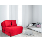 Poef bed 70x200cm Rood Foam - Opvouwbaar Logeermatras