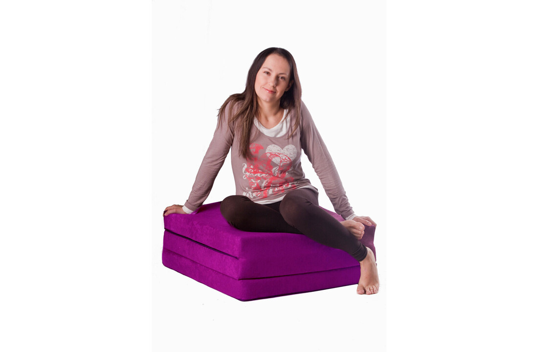 Logeerbed opvouwbaar 195x80cm, extra dik 15cm, violet foam