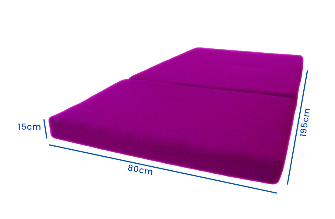 Logeerbed opvouwbaar 195x80cm, extra dik 15cm, violet foam