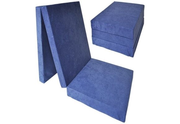 Logeermatras opvouwbaar Navy Blue - 195x80x15 cm foam matras