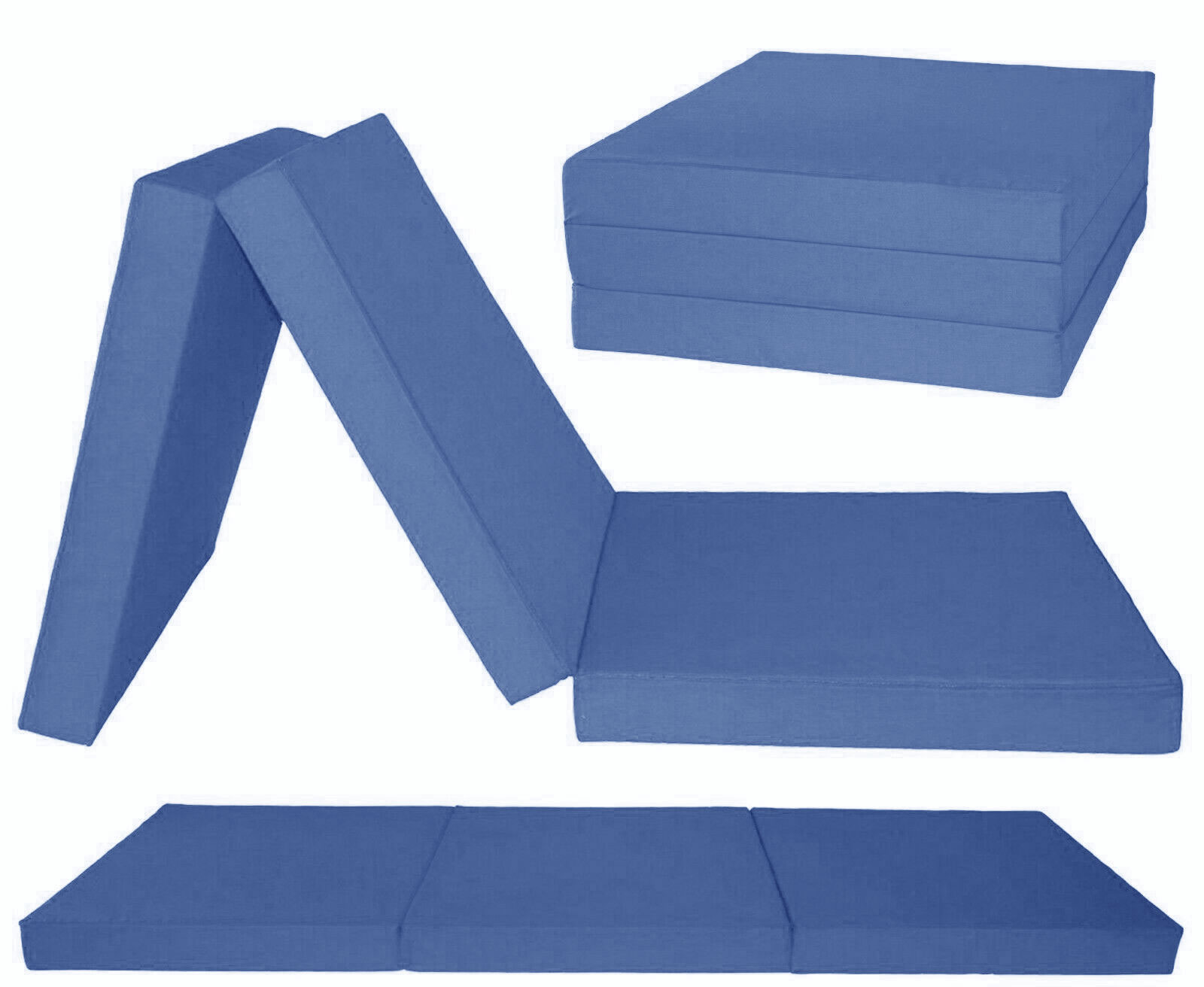 Logeermatras opvouwbaar Navy Blue - 195x80x15 cm foam matras
