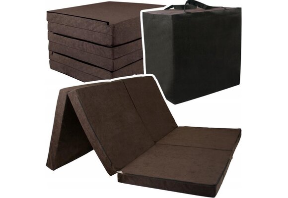 Logeermatras bruin | 2-persoons, 195x120x7cm, H4, Wasbare hoes