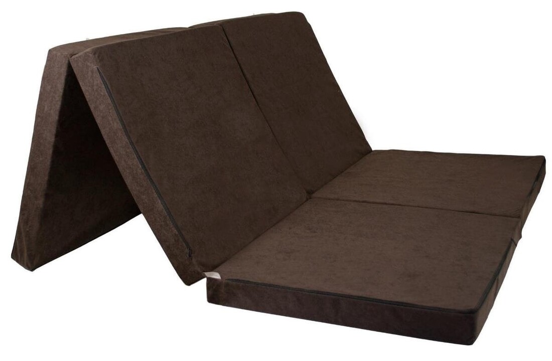 Logeermatras bruin | 2-persoons, 195x120x7cm, H4, Wasbare hoes