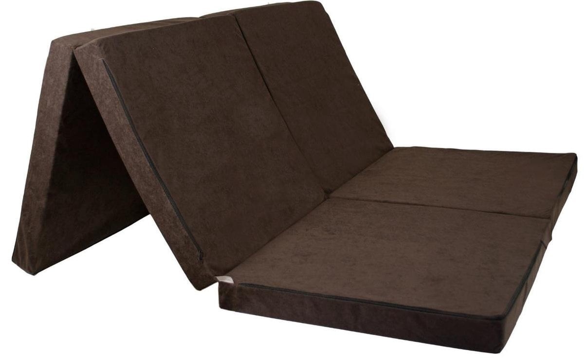 Logeermatras bruin | 2-persoons, 195x120x7cm, H4, Wasbare hoes