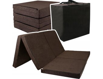 Matras 120cm breed | Opvouwbaar | 195x120x7cm | Bruin | Foam
